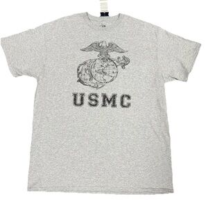 Official Licensed Marines Gray T-Shirt Rothco Vintage USMC Eagle Globe & Anchor